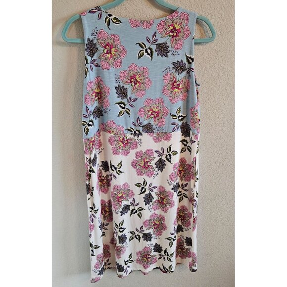 J. Jill Woman Size M Patchwork Print Dress Colorful Floral Bohemian Hawaiian - Picture 2 of 6